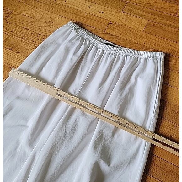 Cut Loose White Tencel Cropped Barrel Pants High Rise Pull On Beach Coastal - Picture 7 of 13